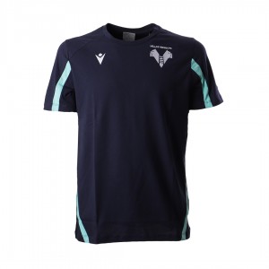 t-shirt travel hellas verona navy blue and turquoise 2021/2022 MACRON - 1