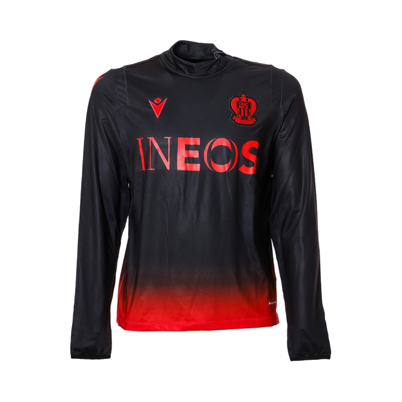 maglia allenamento nizza nera e rossa 2020/2021 MACRON - 1