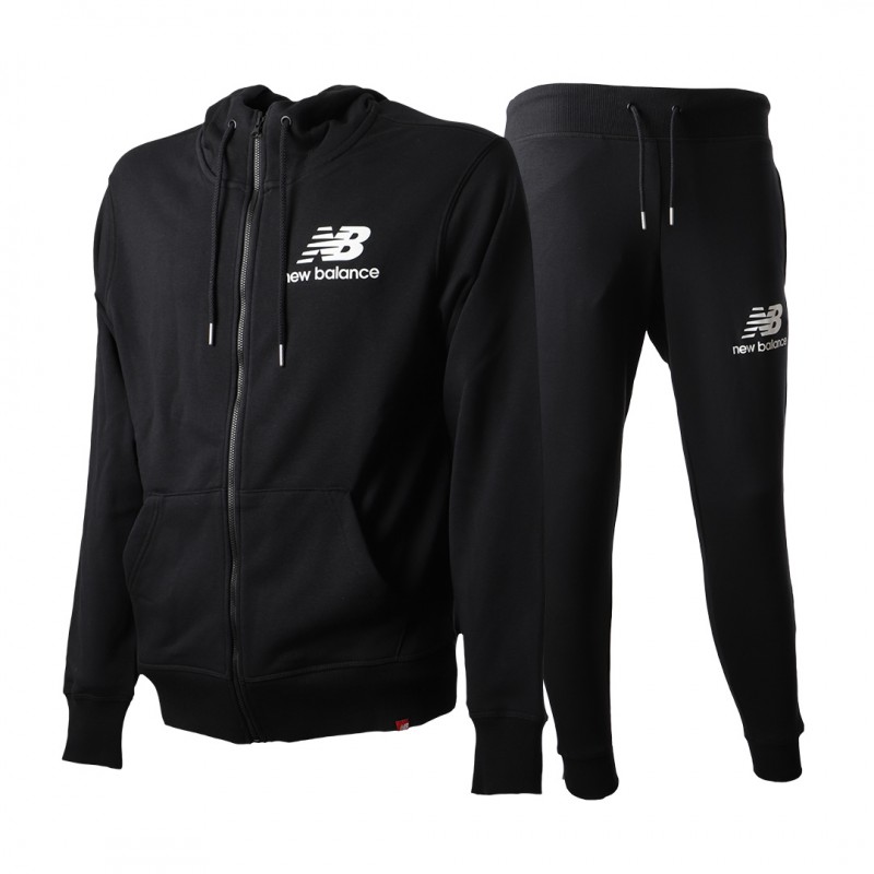 tuta felpata nera full zip con cappuccio new balance NEW BALANCE - 1