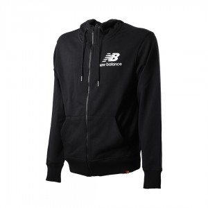 tuta felpata nera full zip con cappuccio new balance NEW BALANCE - 2