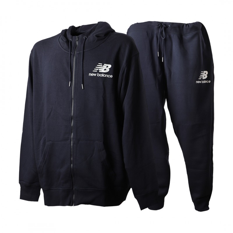 tuta felpata blu full zip con cappuccio new balance NEW BALANCE - 1