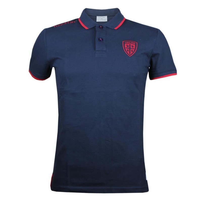 POLO UFFICIALE BLU BAMBINO CAGLIARI MACRON - 1