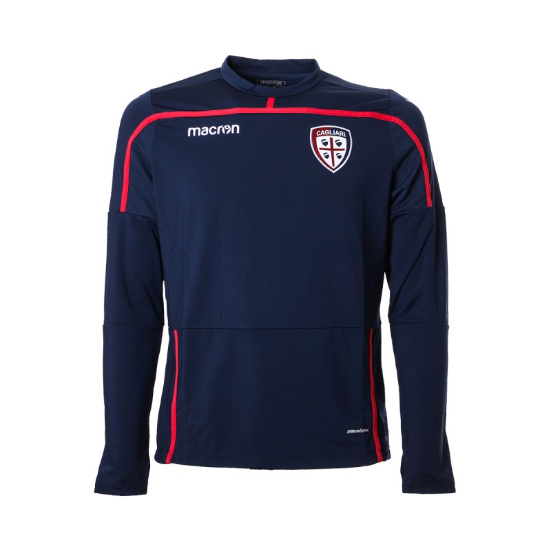 t-shirt training bambino manica lunga calcio cagliari navy MACRON - 1
