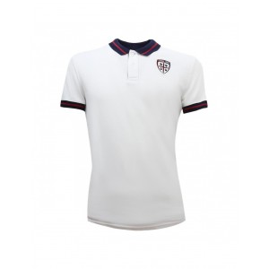 CAGLIARI WHITE POLO PIQUET MACRON - 1