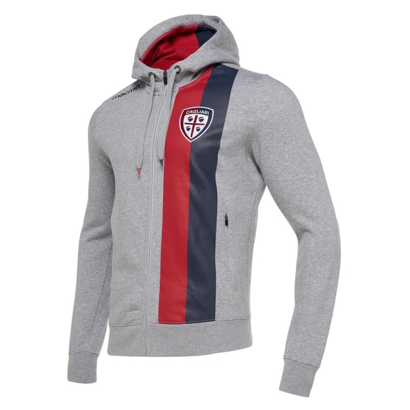 CAGLIARI FULL ZIP GRAY SWEATSHIRT MACRON - 1