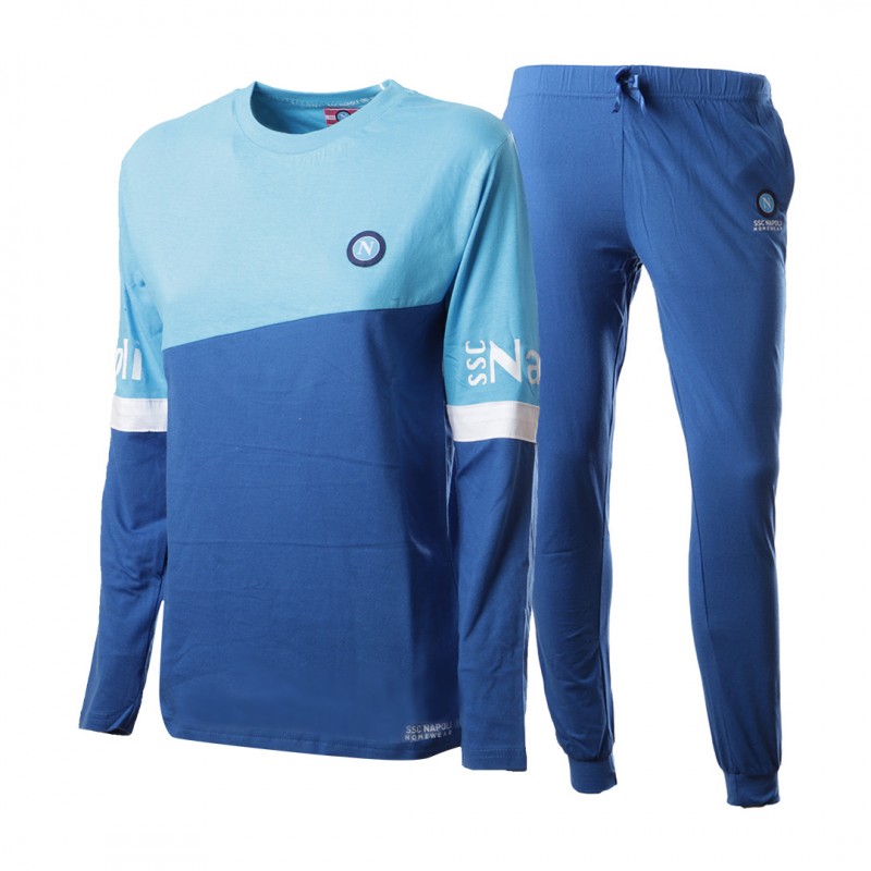 tuta homewear pigiama donna celeste e blu ssc napoli girocollo Homewear s.r.l. - 1