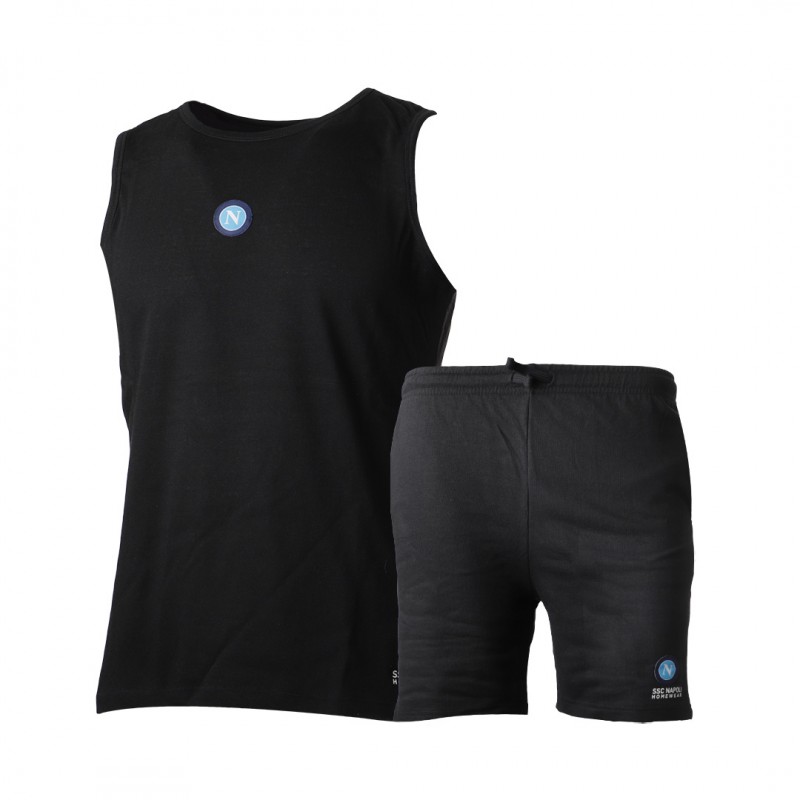 completo estivo pigiama nero con logo ssc napoli Homewear s.r.l. - 1