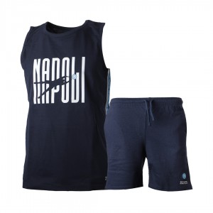 blue summer pyjama set with ssc napoli lettering Homewear s.r.l. - 1