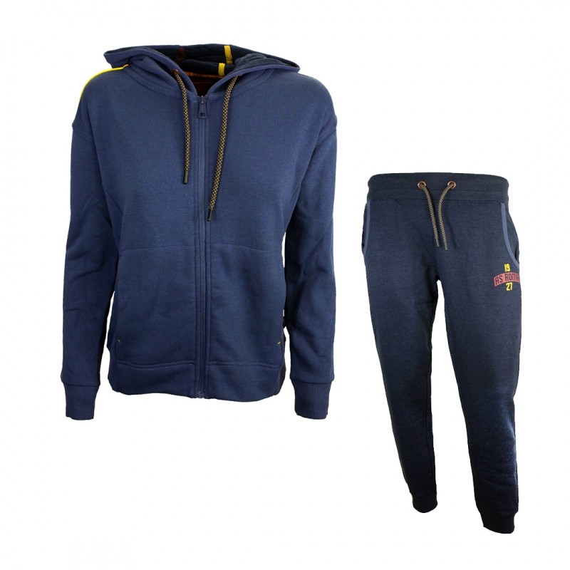 TUTA FELPATA AS ROMA DONNA CON CAPPUCCIO BLU