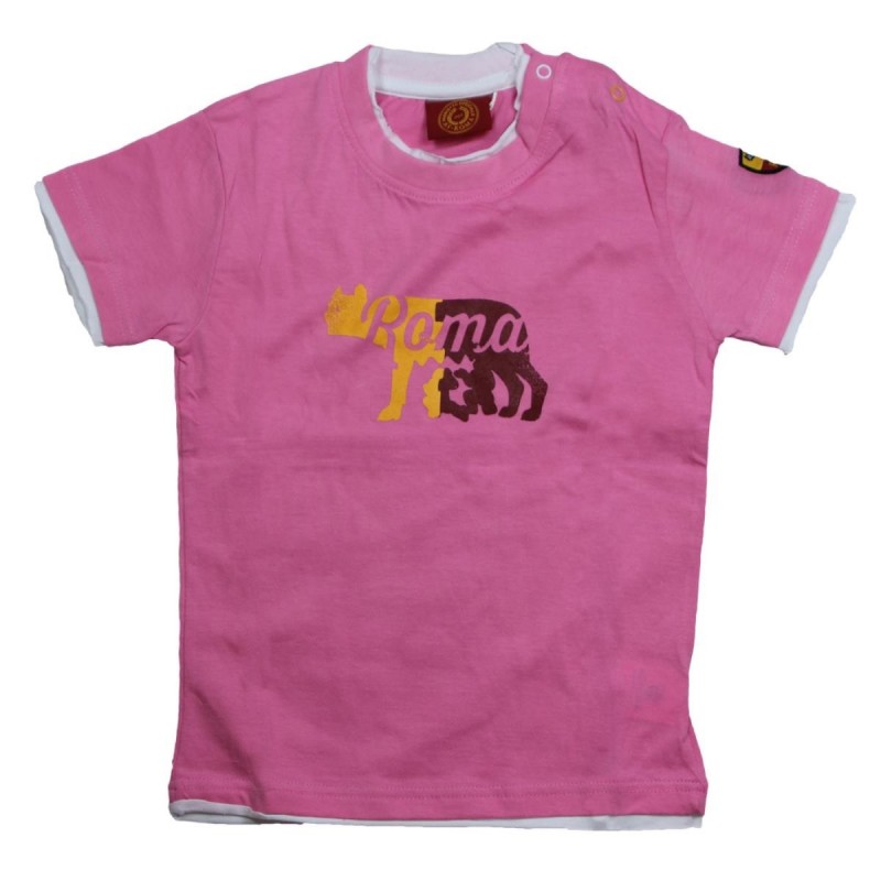 AS ROMA T-SHIRT LUPA ROSA INFANT AMISTAD - 1