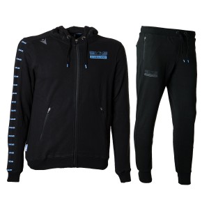 tuta bambino degarzata full zip con cappuccio lazio nera 2019/2020 MACRON - 1