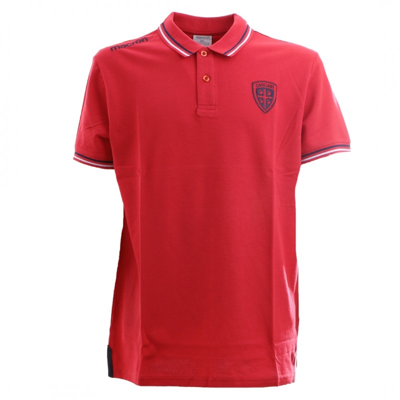 POLO BAMBINO ROSSA/BLU NAVY/BIANCA CAGLIARI MACRON - 1