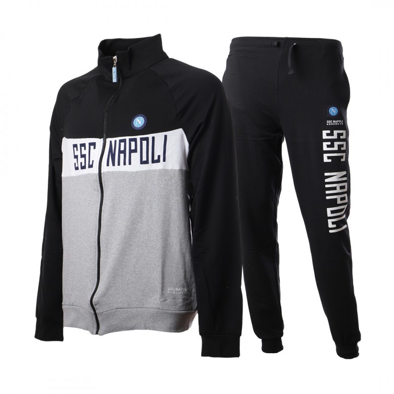 tuta homewear pigiama full zip nera e grigia ssc napoli Homewear s.r.l. - 1 tuta homewear pigiama full zip nera e grigia ssc napoli Homewear s.r.l. - 1