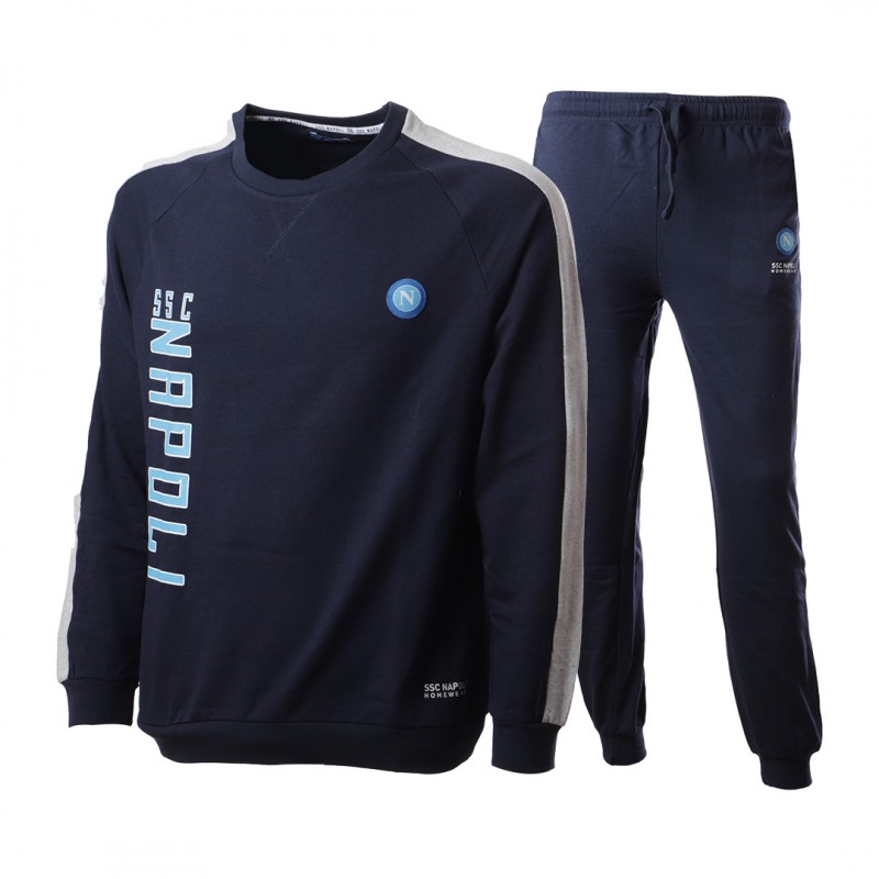 tuta homewear pigiama girocollo ssc napoli blu