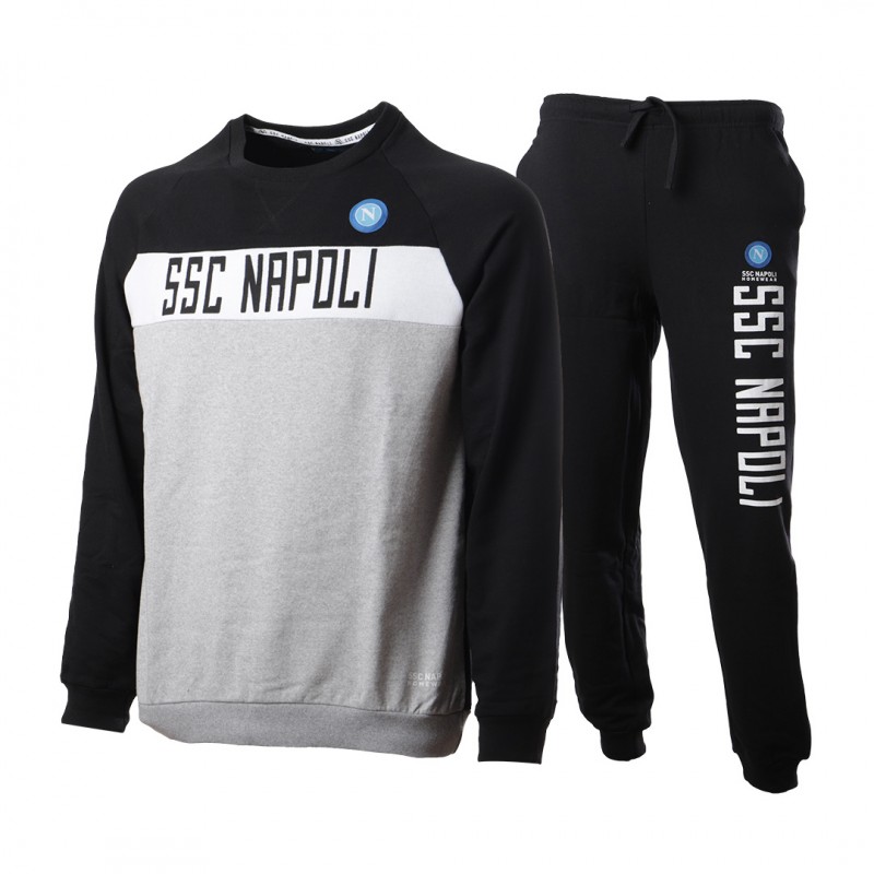 tuta homewear pigiama girocollo nera e grigia ssc napoli Homewear s.r.l. - 1