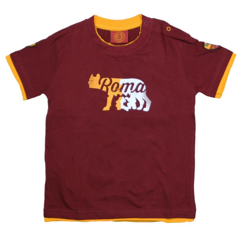 AS ROMA T-SHIRT LUPA BORDEAUX INFANT AMISTAD - 1