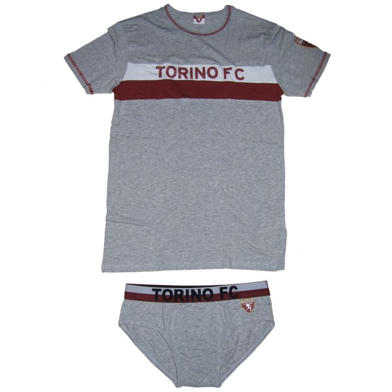 GRAY UNDERWEAR COMPLETE CREW NECK/BRIEFS TORINO FC KIDS AMISTAD - 1