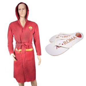 AS ROMA RED BATHROBE AND FLIP FLOPS KIDS AMISTAD - 1