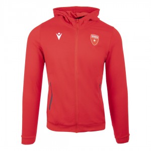 felpa travel rossa pallacanestro varese con cappuccio 2019/2020 MACRON - 1