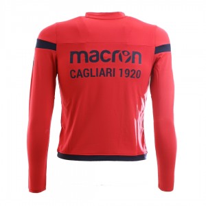 FELPA BAMBINO ALLENAMENTO GIROCOLLO CAGLIARI ROSSA/BLU NAVY 2017/2018 MACRON - 2