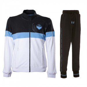 ss lazio boy's black and white full zip tracksuit 2021/2022 MACRON - 1