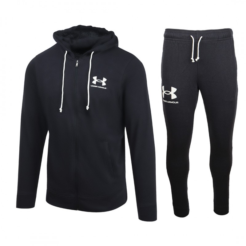 tuta rival terry nera full zip con cappuccio under armour UNDER ARMOUR - 1