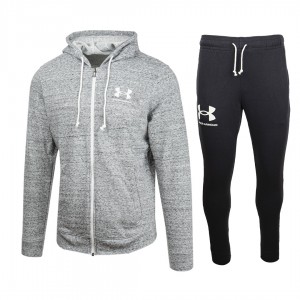 under armour grey full zip rival terry suit with hood UNDER ARMOUR - 1