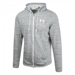 tuta rival terry grigia full zip con cappuccio under armour UNDER ARMOUR - 3