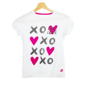 t-shirt bambina bianca cuori lotto LOTTO - 1