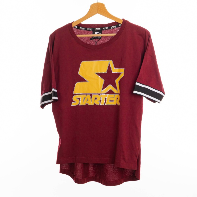 T-SHIRT UOMO BORDEAUX E GIALLA GIROCOLLO STARTER STARTER - 1