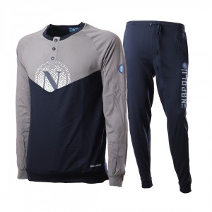 pigiama serafino grigio e blu ssc napoli Homewear s.r.l. - 1