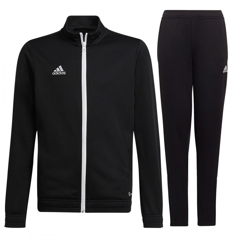 Black adidas full zip children s tracksuit
