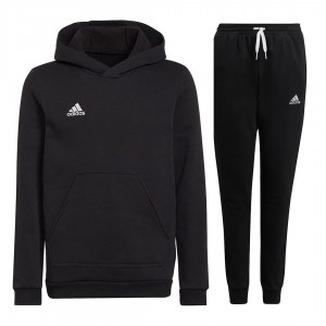 tuta felpata con cappuccio bambino adidas nera ADIDAS - 1