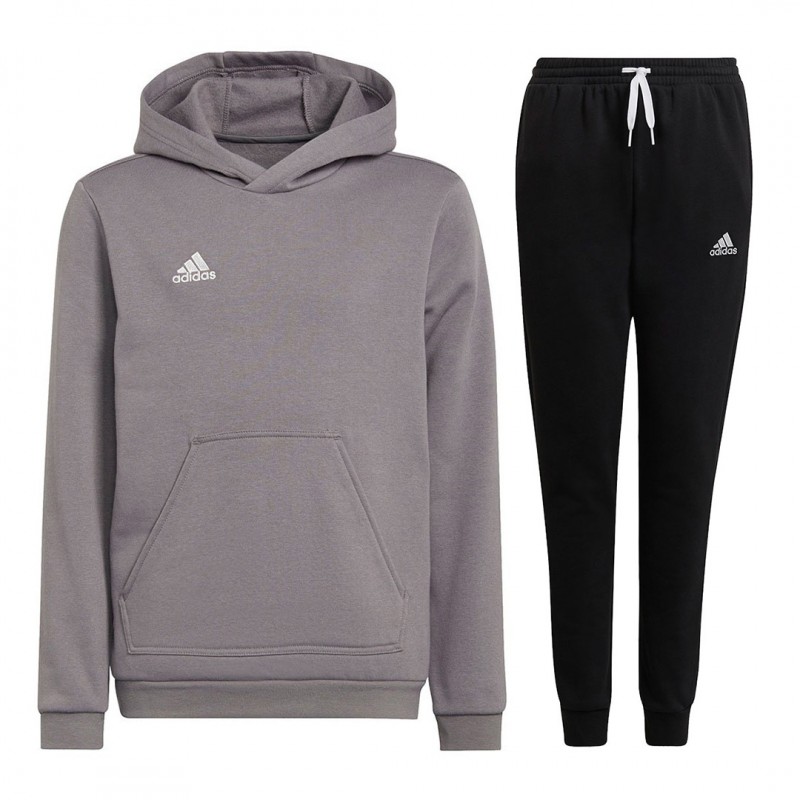 Gray adidas child hooded sweatshirt tracksuit ADIDAS - 1