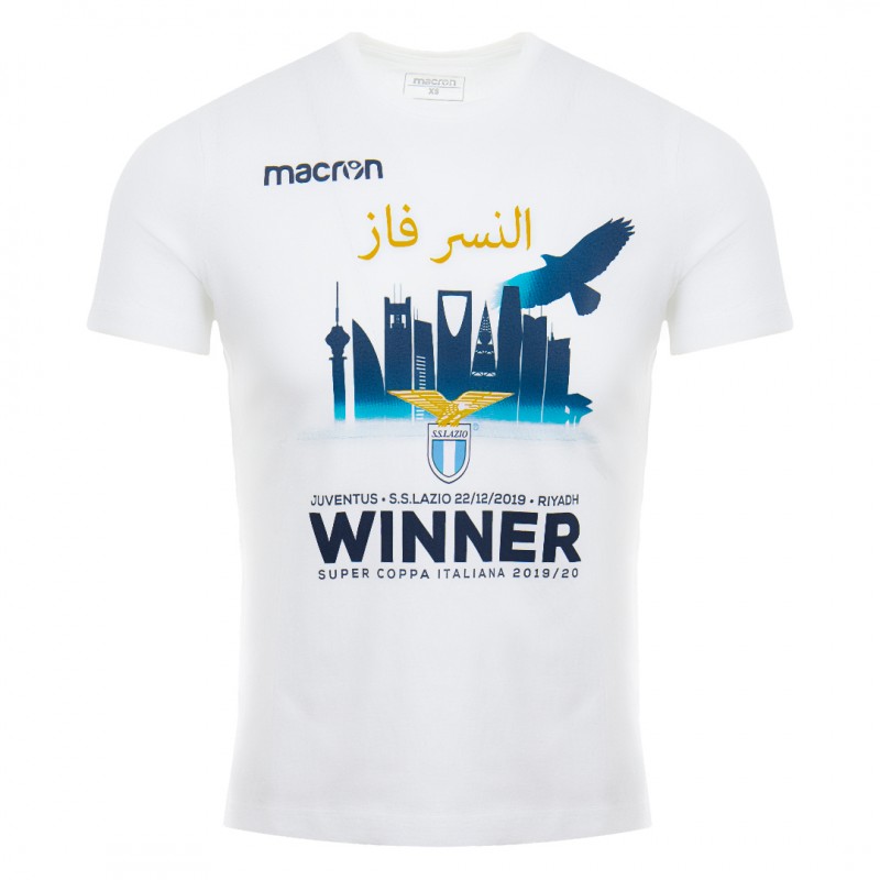 t-shirt bambino bianca celebrativa super coppa ss lazio MACRON - 1 t-shirt bambino bianca celebrativa super coppa ss lazio MACRON - 1