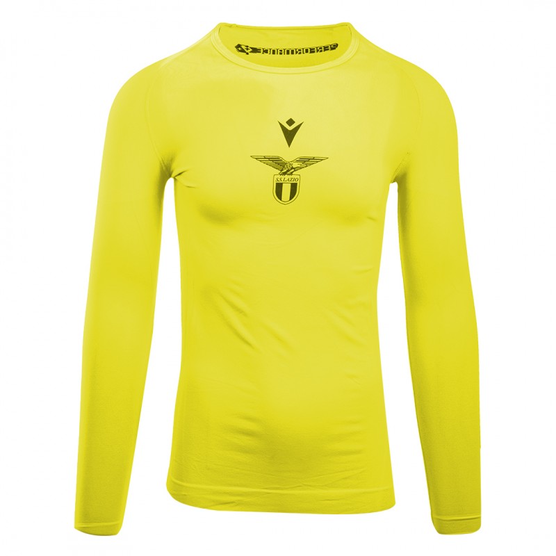 maglia a compressione away ml ss lazio giallo fluo 2019/2020 MACRON - 1 maglia a compressione away ml ss lazio giallo fluo 2019/2020 MACRON - 1