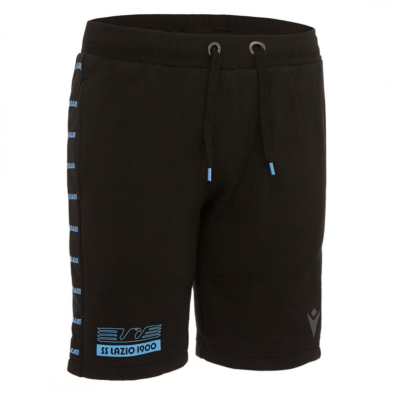 BERMUDA LAZIO FELPATO NERO BAMBINO 2019/2020 MACRON - 1