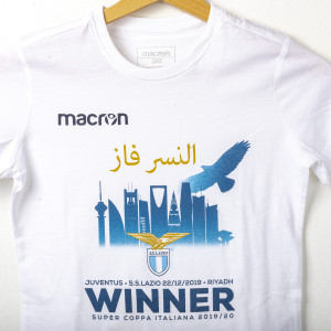 t-shirt bambino bianca celebrativa super coppa ss lazio MACRON - 4