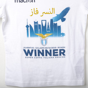 t-shirt bambino bianca celebrativa super coppa ss lazio MACRON - 5