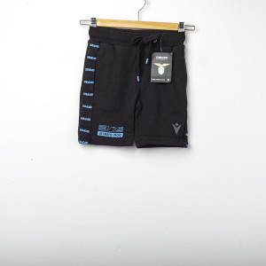 BERMUDA LAZIO FELPATO NERO BAMBINO 2019/2020 MACRON - 1