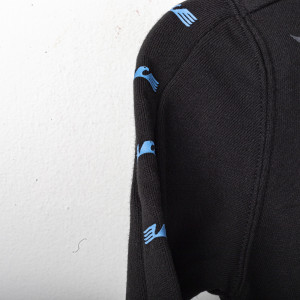 ss lazio black child degarated full zipper hooded sweatshirt MACRON - 9