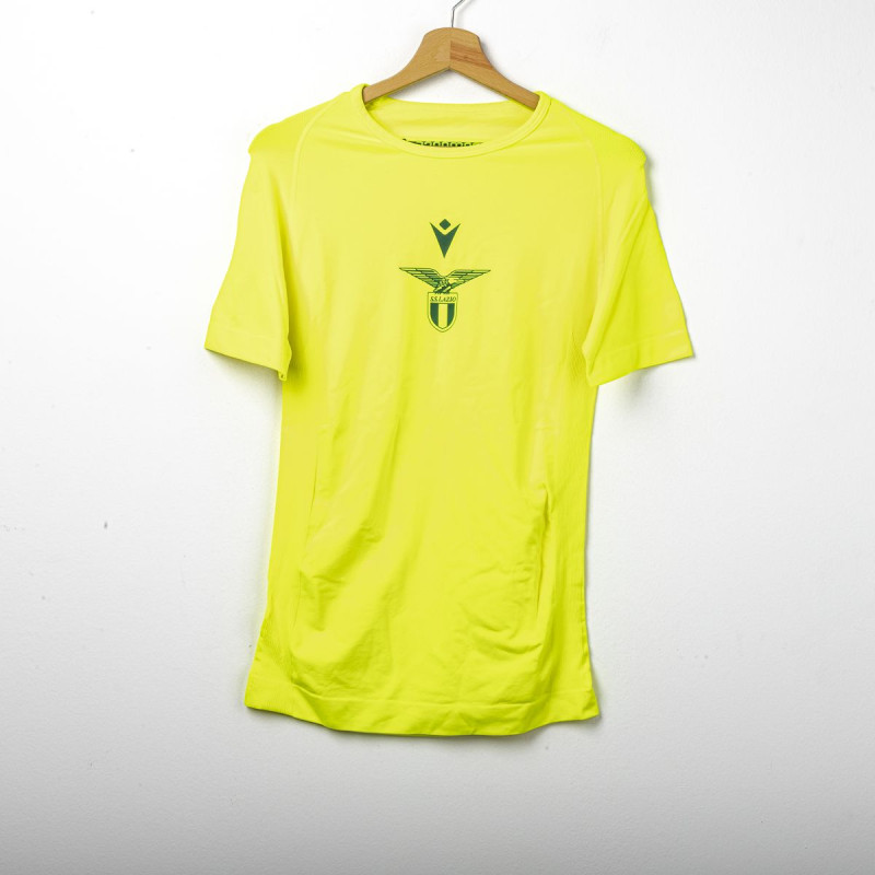 maglia a compressione away manica corta ss lazio giallo fluo 2019/2020 MACRON - 1