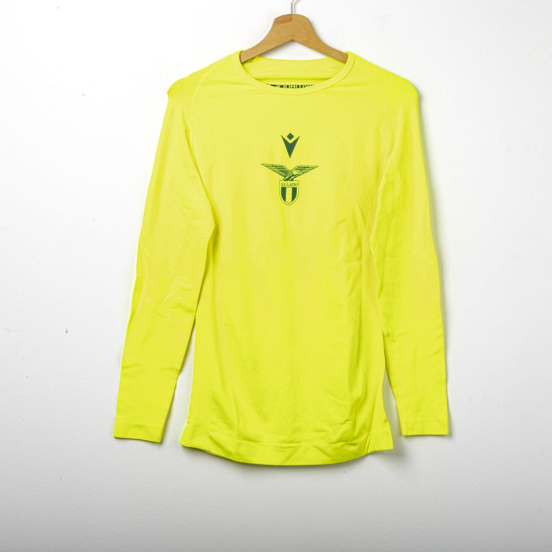 away goalkeeper compression jersey ml ss lazio yellow fluo 2019/2020 MACRON - 1