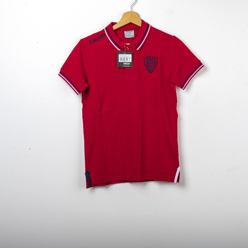 POLO BAMBINO ROSSA/BLU NAVY/BIANCA CAGLIARI MACRON - 1