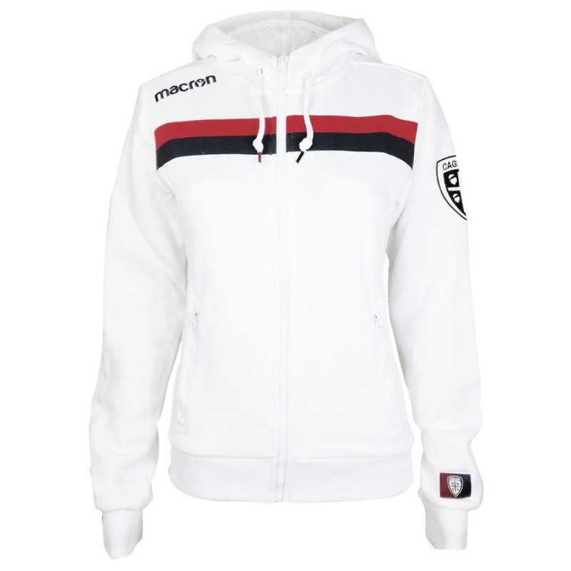 FELPA DONNA FULL ZIP BIANCA CAGLIARI MACRON - 1