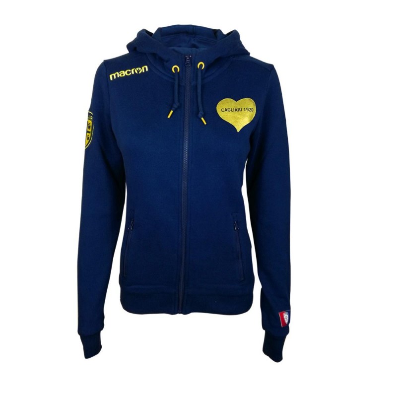 FELPA DONNA FULL ZIP CAGLIARI MACRON - 1