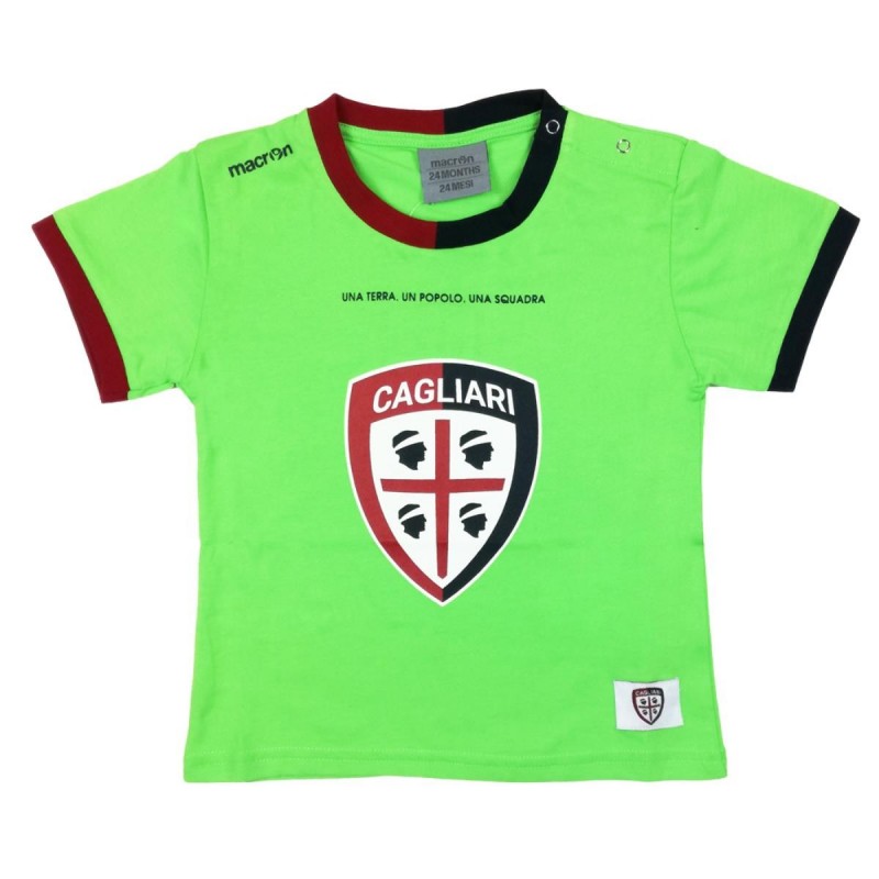 T-SHIRT VERDE NEONATO CAGLIARI MACRON - 1