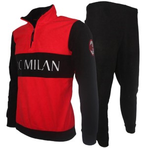 PIGIAMA SERAFINO PILE ROSSO BAMBINO AC MILAN PLANETEX - 1
