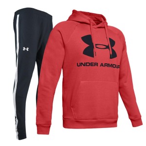 TUTA FELPATA ROSSA CON CAPPUCCIO UNDER ARMOUR