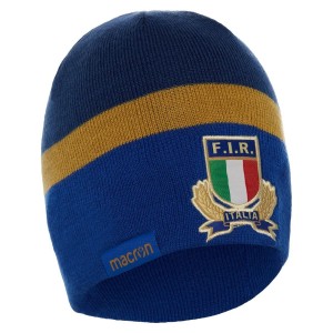 cappello lana blu/oro rugby italia MACRON - 1